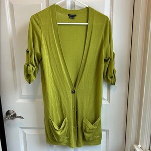 Theory - Green Button-Up Cardigan Sweater